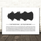Fleetwood Mac Go Your Own Way Sound Wave Minimal Song Lyric Print