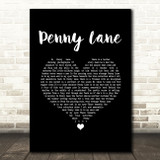 The Beatles Penny Lane Black Heart Song Lyric Music Art Print