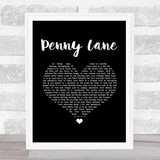 The Beatles Penny Lane Black Heart Song Lyric Music Art Print