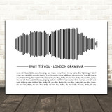 London Grammar Baby Its You Sound Wave Minimal Song Lyric Print
