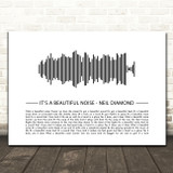 Neil Diamond Beautiful Noise Sound Wave Minimal Song Lyric Print