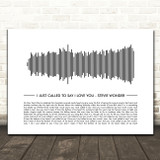 Stevie Wonder I Just Called To Say I Love You Sound Wave Minimal Song Lyric Print