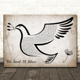 Disturbed The Sound Of Silence Vintage Dove Bird Song Lyric Print