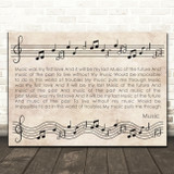 John Miles Music Vintage Music Notes Script Song Lyric Print
