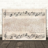 Ed Sheeran Thinking Out Loud Vintage Music Notes Script Song Lyric Print