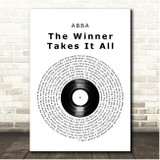 ABBA The Winner Takes It All Vinyl Record Song Lyric Print