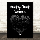 The Rolling Stones Honky Tonk Women Black Heart Song Lyric Music Art Print