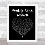 The Rolling Stones Honky Tonk Women Black Heart Song Lyric Music Art Print