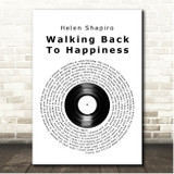 Helen Shapiro Walking Back To Happiness Vinyl Record Song Lyric Print