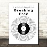 High School Musical Cast Breaking Free Vinyl Record Song Lyric Print