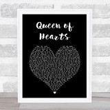 We The Kings Queen of Hearts Black Heart Song Lyric Music Art Print