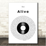 Sia Alive Vinyl Record Song Lyric Print