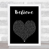 Brooks & Dunn Believe Black Heart Song Lyric Music Art Print