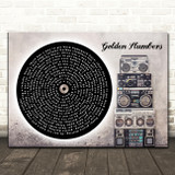 The Beatles Golden Slumbers Vinyl Record & Boom Box Song Lyric Print