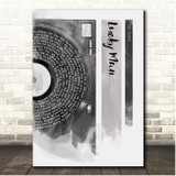 The Verve Lucky Man Vinyl Record Half Lyrics Black Grey Song Lyric Print