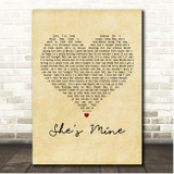 Kip Moore She's Mine Vintage Heart Song Lyric Print