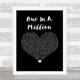 Aaliyah One In A Million Black Heart Song Lyric Quote Music Print