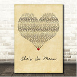 Matchbox 20 She's So Mean Vintage Heart Song Lyric Print