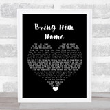Alfie Boe Bring Him Home Black Heart Song Lyric Quote Music Print