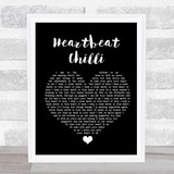 Allo Darlin' Heartbeat Chilli Black Heart Song Lyric Quote Music Print