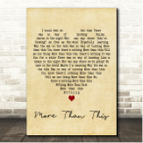 Roxy Music More Than This Vintage Heart Song Lyric Print