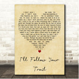 Sean Rowe I'll Follow Your Trail Vintage Heart Song Lyric Print