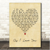 Shirley Bassey As I Love You Vintage Heart Song Lyric Print