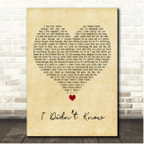 Sofia Carson I Didnt Know Vintage Heart Song Lyric Print