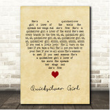 Steve Miller Band Quicksilver Girl Vintage Heart Song Lyric Print