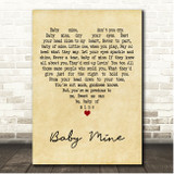 Bette Midler Baby Mine Vintage Heart Song Lyric Print