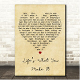 Talk Talk Lifes What You Make It Vintage Heart Song Lyric Print