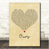 Taylor Swift Ours Vintage Heart Song Lyric Print