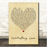 The Love Affair Everlasting Love Vintage Heart Song Lyric Print