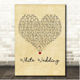 Billy Idol White Wedding Vintage Heart Song Lyric Print