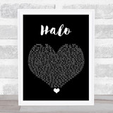 Beyonce Halo Black Heart Song Lyric Quote Music Print