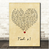 Brenda Lee Fool #1 Vintage Heart Song Lyric Print