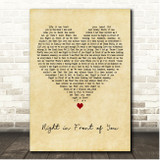 Céline Dion Right in Front of You Vintage Heart Song Lyric Print