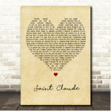 Christine and the Queens Saint Claude Vintage Heart Song Lyric Print