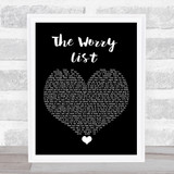 Blue October The Worry List Black Heart Song Lyric Quote Music Print