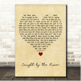 Doves Caught by the River Vintage Heart Song Lyric Print
