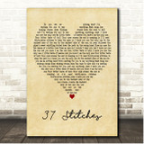 Drowning Pool 37 Stitches Vintage Heart Song Lyric Print