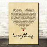 Ella Mai feat. John Legend Everything Vintage Heart Song Lyric Print