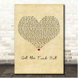 Extreme Get the Funk Out Vintage Heart Song Lyric Print
