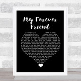 Charlie Landsborough My Forever Friend Black Heart Song Lyric Quote Music Print
