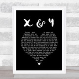 Coldplay X & Y Black Heart Song Lyric Quote Music Print