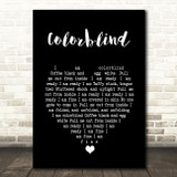 Counting Crows Colorblind Black Heart Song Lyric Quote Music Print