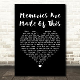 Dean Martin Memories Are Made Of This Black Heart Song Lyric Quote Music Print