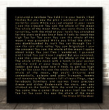 The Waterboys The Whole Of The Moon Black Gold Square Script Song Lyric Print