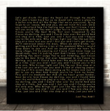 Tom Walker Just You And I Black Gold Square Script Song Lyric Print