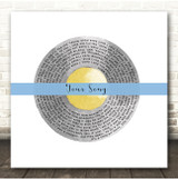 Elton John Your Song Grey Yellow Blue Square Vinyl Record Song Lyric Print